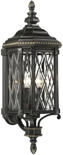 Minka Lavery Outdoor Wall Light 9322-585 Bexley Manor Exterior Wall Lantern, 4-Light 160 Watts, Black
