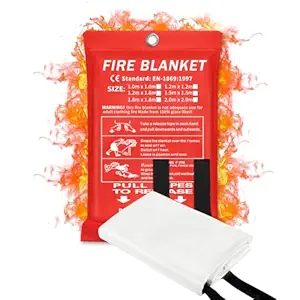 Emergency Fire Blanket, Fire Extinguisher Blanket, Fire Suppression Blanket, Flame Retardant Blanket Fire Safety Blanket for Home, Kitchen, School, Grill, Car, Office, Warehouse(40 x 40?) (1)