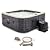 Intex PureSpa Plus Greystone Inflatable Square Outdoor Hot Tub Spa, 74 x 28 with PureSpa Maintenance Accessory Brush, Skimmer, and Scrubber Kit