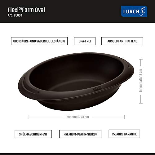 Foto von Lurch 85034 FlexiForm Oval/Brotbackform zum Backen unterschiedlichster Brotsorten aus 100% BPA-freiem Premium-Platin-Silikon 24x18cm braun