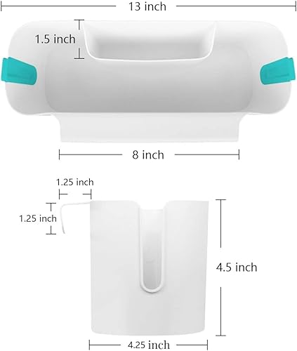 Miniatura 2 de Organizador de cesta colgante con ganchos para dormitorio, literas, estante para mesa de noche, soporte de almacenamiento para controles remotos,