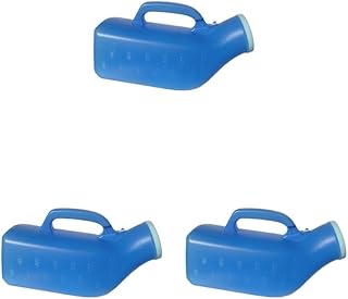 Juego de 3 botellas de orina para ancianos con tapa para pacientes postrados en cama, color azul, 1200 ml