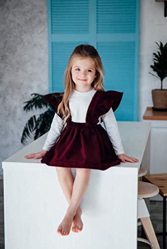 Image of Specialcal Baby Girls Velvet Suspender Skirt Infant Toddler Ruffled Casual Strap Sundress Summer Outfit Clothes