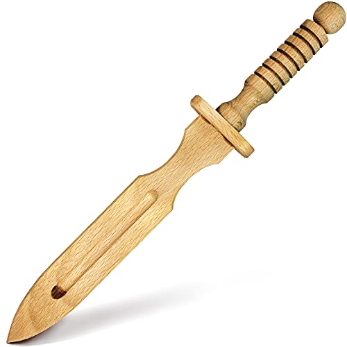 AEVVV Toy Wood Dagger for Kids 5 Years and Up - Wooden Prop Sword - Hand-Made Wood Toys Unsharpened Safe Training Outdoor Play Toy Weapons Carved Hilt (Wooden Dagger)