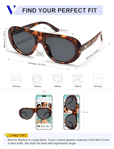 Image of VANLINKER Oversized Retro Aviator Sunglasses for Women Men Chic 70s Vintage Style Trendy 2026 Chunky Sun Glasses VL9865