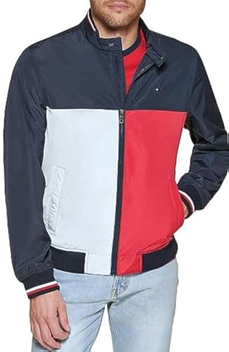 Image of Tommy Hilfiger Men's Lightweight Varsity Rib Knit Bomber Jacket
