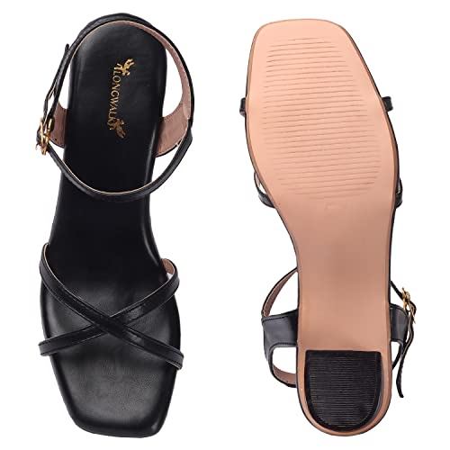 Image of Longwalk Women's Cross Strap Sandal, Transparent Heel Sandal for Girl's