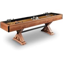 Hathaway Daulton 9-ft Shuffleboard Table for Family Game Rooms with Padded Sidewalls, Legs Levelers, 8 Pucks, Table Brush and Wax, White Oak Finish