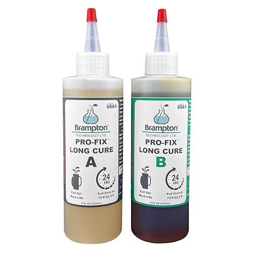Brampton PRO-FIX Long Cure Golf Epoxy, 20-Min Full-Set Work Life, Extra Strength, Impact Resistant, 2-Part Epoxy Glue Kit for Golf Clubs, Shafts, Heads, Drivers, Putters, 1:1 Mix
