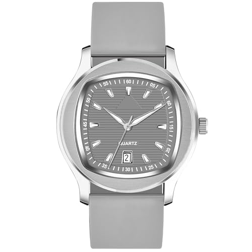 Image of styledose Minimalist dial Softest Adjustable Silicon Belt Quartz Analog Date Display Wrist Watch for Men