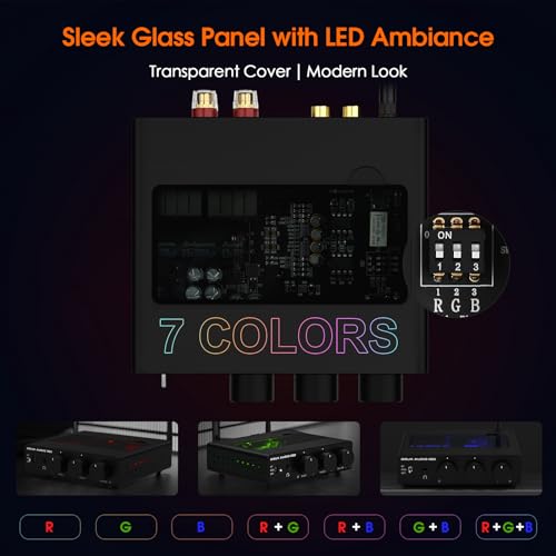 Image of Douk Audio 2 Channel Bluetooth Amp: HiFi Stereo Amplifier | 300Wx2 TPA3255 | Class D PFFB | Bass Treble Control | Headphone Out for Home Theater, Bookshelf Speakers (48V PSU)