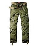 Women's Cotton Casual Military Army Cargo Combat Work Pants with 8 Pocket Grass Green US 8