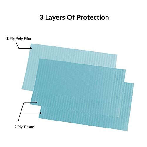 13" X 18" Dental Bibs Disposable Pack Of 125 - Soft And Waterproof Dentist Bibs Napkin For Medical Patients Dental Tray Covers - Personal Tattoo Supplies For Underpad Hygiene (13 X 18, Blue, 125) #TOP7