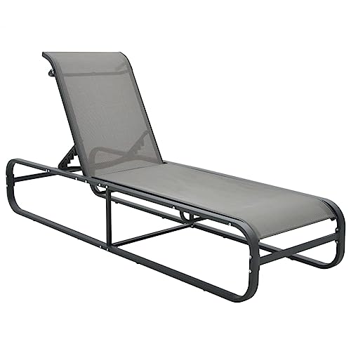 Owoxanthellate Tumbona de aluminio textileno, 200 x 65 x 36 cm, respaldo ajustable, resistente a la intemperie, plegable, para jardín, terraza, balcón y piscina