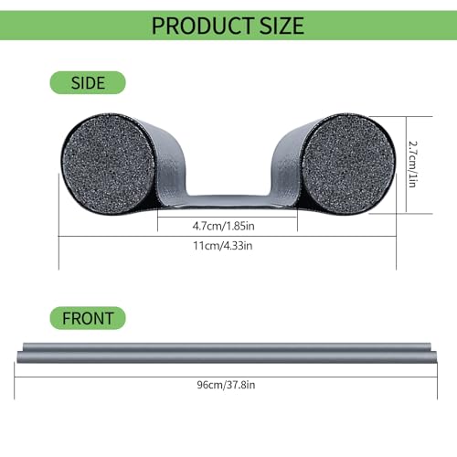 Zugluftstopper für Türen, 96 cm PU Türdichtungsleiste Unten, Türbodendichtung, Türdichtungen Luftzugstopper mit Doppeldichtung, Zugluftstopper Windstopper Schutz vor Luftzug und Lärm (grau)