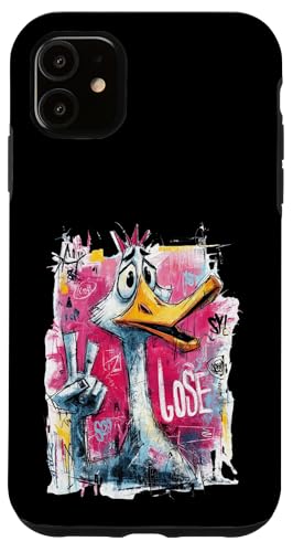Funny Goose Peace �O���t�B�e�B �|�b�v �L�����N�^�[ �O���t�B�b�N �T�C�� �� �X�}�z�P�[�X iPhone 11 �p