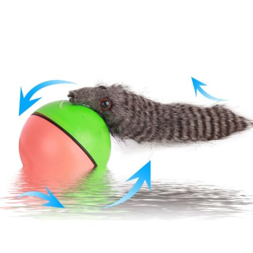 Juguetes para gatos y cachorros balones eléctricos con batería y motor plástico ligero 4