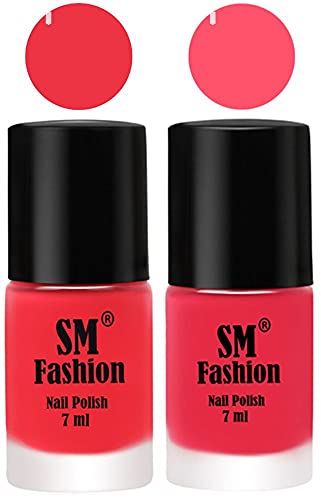 Image of Long Lasting Nail Polish | Nail Paint Combo 7 ml Each) - Set of 2 Rose Pink-Dark Pink
