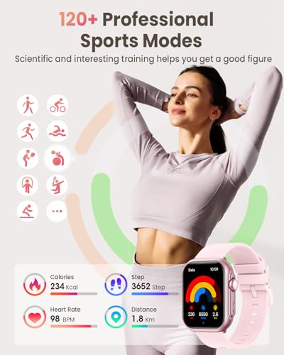 Image of Smart Watch for Women Men Fitness: 1.85 inch Smart Watch with 30 Days+ Battery Life Make /Recive Call Heart Rate SpO2 Sleep Monitor 120+ Sport IP68 Waterproof Fitness Tracker Watch for iPhone Android