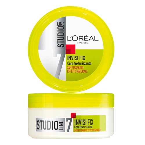 L'Oréal Paris Studio Line Cera Texturizzante, Per Tutti i Capelli, Per Look Naturali e Definiti, Tenuta Forte Fino a 24h, Formula Elastica, Invisi Fix, 75 ml