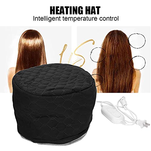 Black Hair Steamer Cap, Electric Thermal Hair Hat, Heating Cap for Deep Conditioning, Adjustable Hot Oil Treatment Hair Care Hair Nourishing Moisturize for SPA Home Use - Image 3