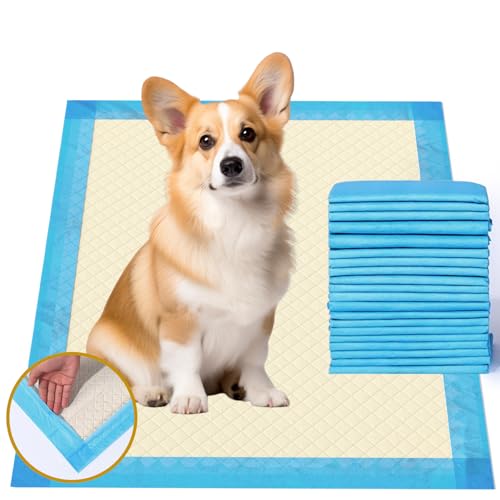 Image of Gardner Pet Ultra Absorbent Thicker Dog Pee Pads Rugular 21.7 inchx21.7 inch Leak-Proof Odor-Control Small Blue Puppy Training Pads Full Edge-Wrapping Pad for Dogs Dogs, Puppies, Doggie, Cats, Rabbits - 50 Ct