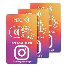 QR & NFC PVC Card for Small Business Easy and Fast Access to Social Media Page for Customers Perfect for Promoting Social Media Following - Compatible with Instagram - 3pcs