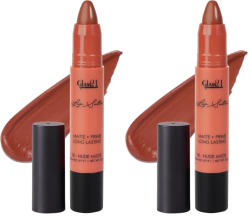 Image of Glam21 Lip Sutra Non-Transfer Crayon Lipstick |Lightweight & Longlasting| Creamy and comfortable on lips -2.8 gm | Nude Mude-18 (Pack of 2)