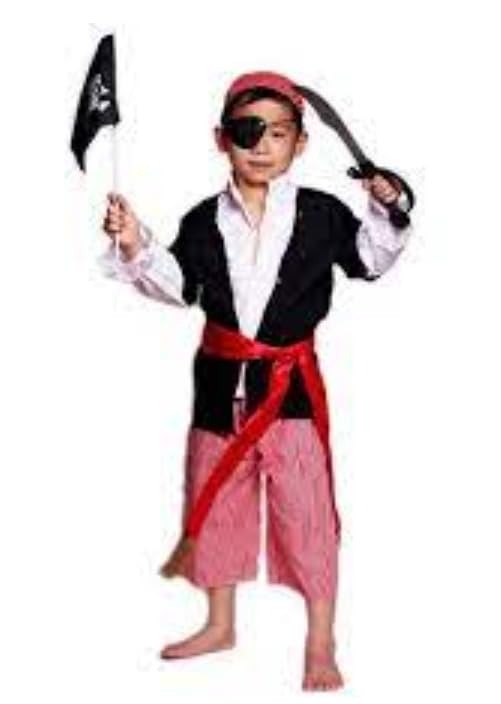 Pirate Costume for Boys, Polyester, Includes Hat, Shirt, Pants, Belt, Eyepatch (B0DB5S45FN) Amazon Price History, Amazon Price Tracker
