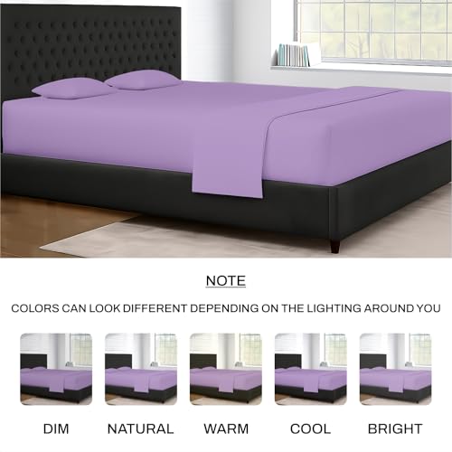 Image of SGI Bedding 80 inchx98 inch 4 Pc Texas King Sheet Set 600 TC 12 inch Deep, Lilac