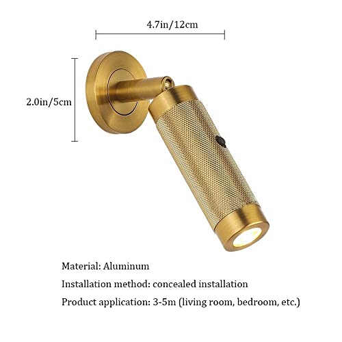 Aplique LED ajustable para pared luz de lectura de aluminio sin luz azul 3000K 8