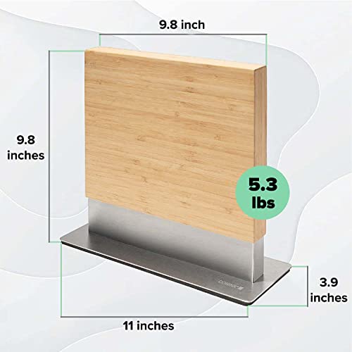 Coninx Double Sided Magnetic Knife Block - Magnetic Knife Holder - Knife Magnet - Bamboo Knife Holder - Knife Block Without Knives - Magnetic Knife Stand (Bamboo Vertical) #TOP7