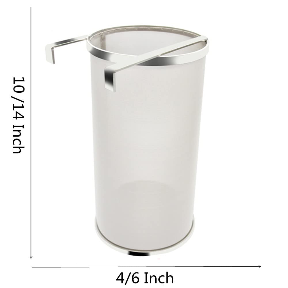 N.F. Bier-Trockentrichterfilter, 304 Edelstahl Hopfensieb 300/400 Micron Mesh Bierfilterpatrone Edelstahl Bierfass (5.2x3.7)