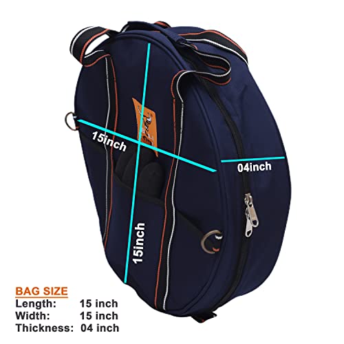 Image of EV Charging & Jumper Cable Storage Bag, Organizer 6 Pocket Handmade Carry Bag - 15x15x4 Inch Waterproof Ballistic Polyester Oval Bag, Cords, Small Tools, For Motor Vehicles