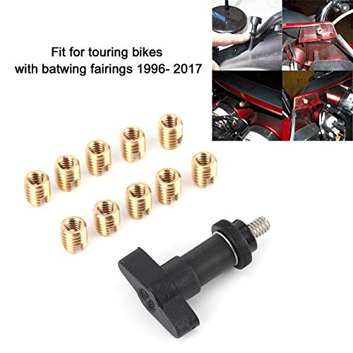 Miniatura 6 de Kit de reparación de carenado W Kit de reparación de carenado de motocicleta, tornillos de latón con mango en T, herramienta de instalación para