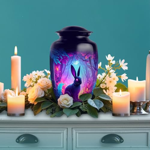 Image of Rabbit Urn - Small Keepsake Urn - Combo 3 - Large with 3 Inch Pack of 4 - Memorial Keepsakes for Ashes - Funeral Ash Urns Large - Memorial for Human Remains Mom & Dad