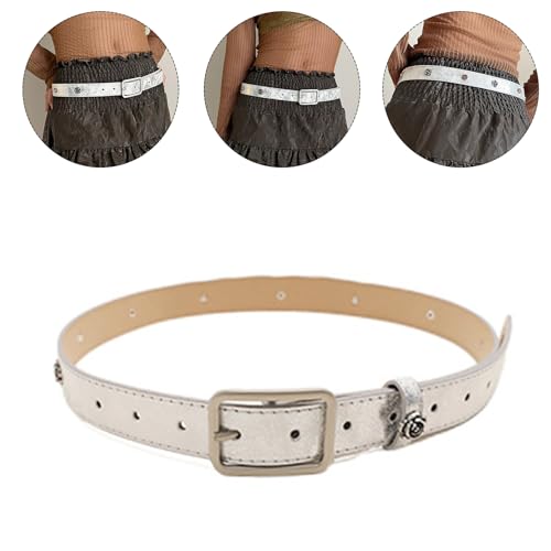 Flower Studded Waist Belt Fashion Shimmering Waistband Ethnic Jeans Belt Elegant Adult Pants Belt Simple Waist Decors2