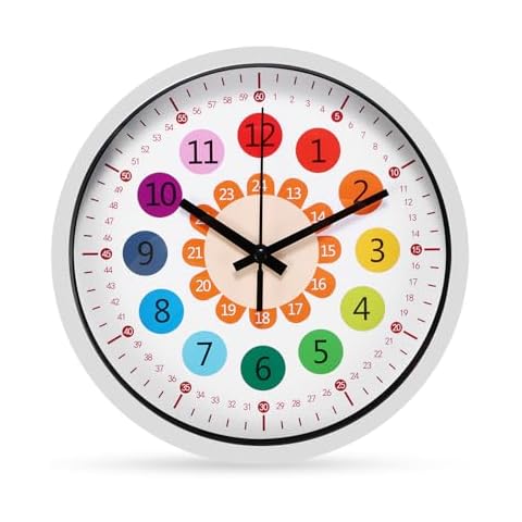 Colourful Quiet Wall Clock for Kids Cover