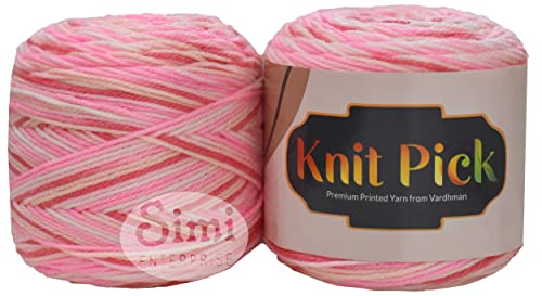 Image of Vard hman Knit Pick Candymix 400 GMS Wool Ball Hand Knitting Wool /Art Craft Soft Fingering Crochet Hook Yarn, Needle Knitting Yarn Thread Dyed-LA Art-ACDD
