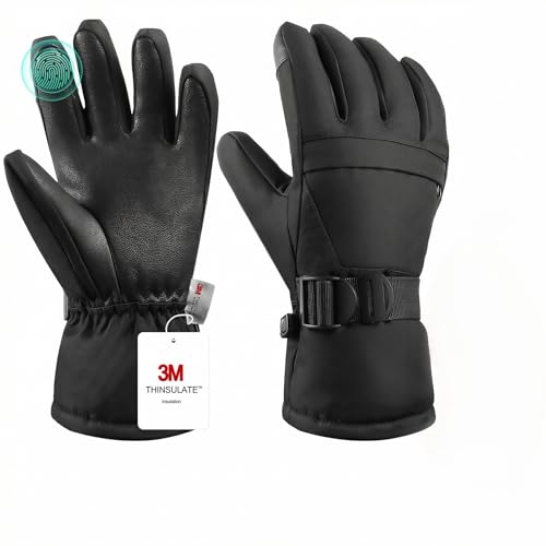 Pnosnesy Ski-Handschuhe, die wärmsten Wasserdichten und atmungsfreien Schnee-Handschuhe bei kaltem Wetter, sowohl für Männer als auch für Frauen, geeignet für Eltern und Kinder im Freien