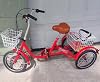 PRUJOY 16inch Tricycle,Outdoor Cruiser Bike Trike w/Shopping Basket,Cargo Trike for Hanging Out and Shopping,Dual Brakes Mobility Scooter (Red) #1