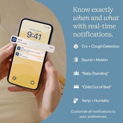 Nanit Smart Baby Monitor System with Floor Stand & 8" Display Screen - Crystal-Clear Video, Real-Time Notifications, Sleep Insights - Baby Must Have for Parents — view 3