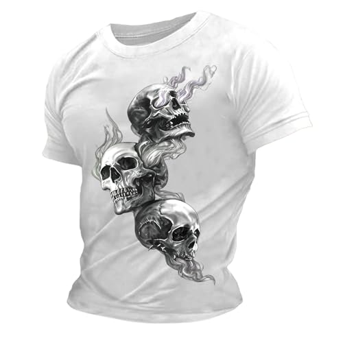 Men\'s Gothic Casual Short Sleeve Skeleton Funny Pattern Sku