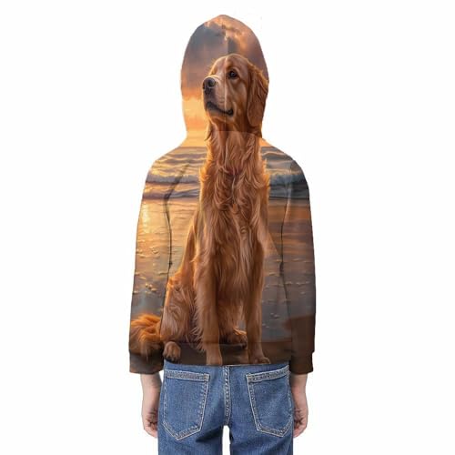 Sweat à capuche ado imprimé 3D chien idéal pour le collège