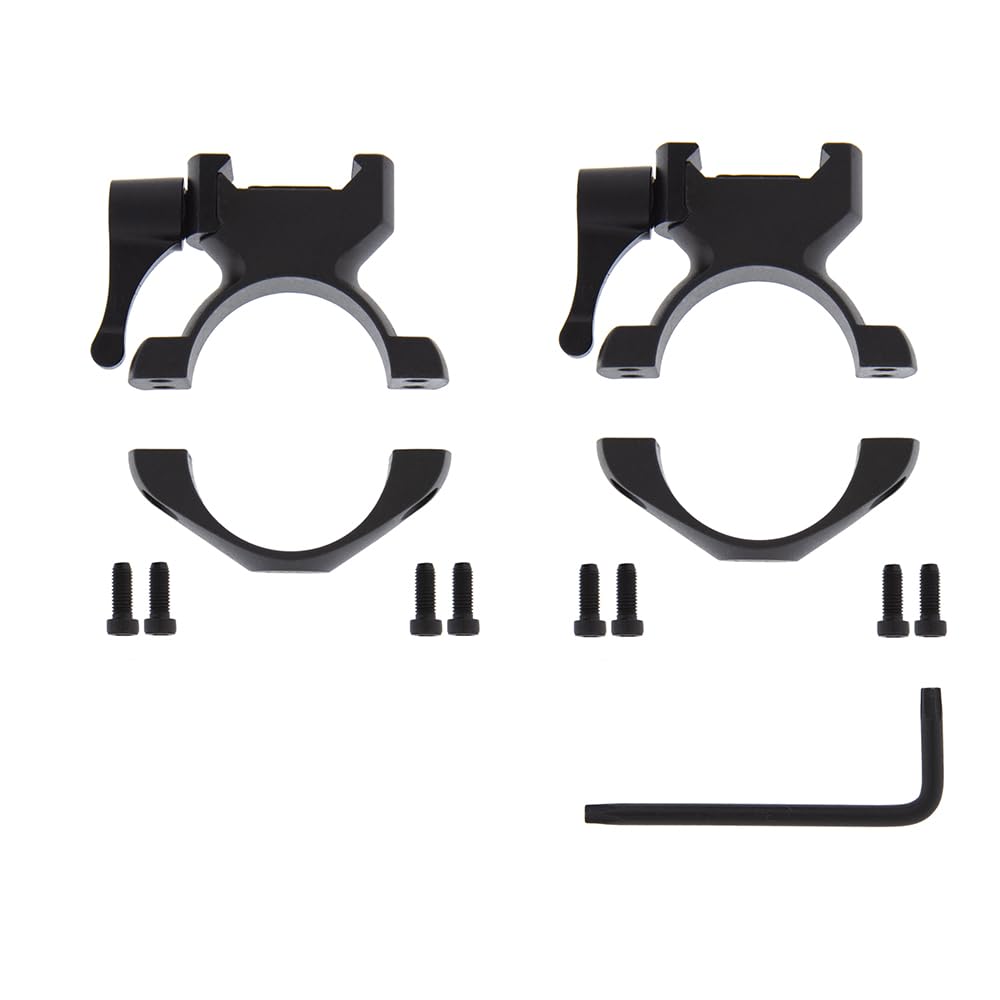 Anillas Desmontables de Acero 30 mm Liberación Rápida 4 Tornillos Carril Weaver Picatinny