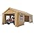 GAOMON 10x20 Ft Carport Heavy Duty Canopy, Portable Garage with Removable Sidewalls Doors & Windows, All Season Waterproof Tarp Outdoor Storaeg Shed for Car Truck Boat Party, Khaki