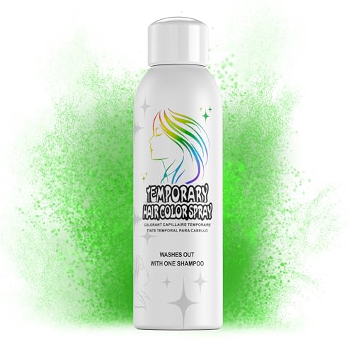 Amzsudy Temporäres Haarfärbespray für Erwachsene – Sofortige Grün-Farbalternative | Nicht klebend, waschbar & sanfte Formel | Für Partys, Halloween, Kostüme (150 ml)