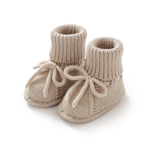 mimixiong Baby Booties Newborn Infant Sock Shoes Hand Knitted Boy and Girl Cozy Shoes