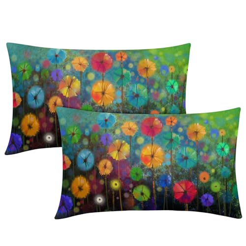 aportt Abstract Floral Watercolor Lumbar Pillow...