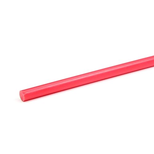 Miniatura 1 de Aicosineg Varilla redonda de plástico de polioximetileno barras de ingeniería sólido POM Stick rojo 0.24 x 39.37 pulgadas (D x L) 1 unidad